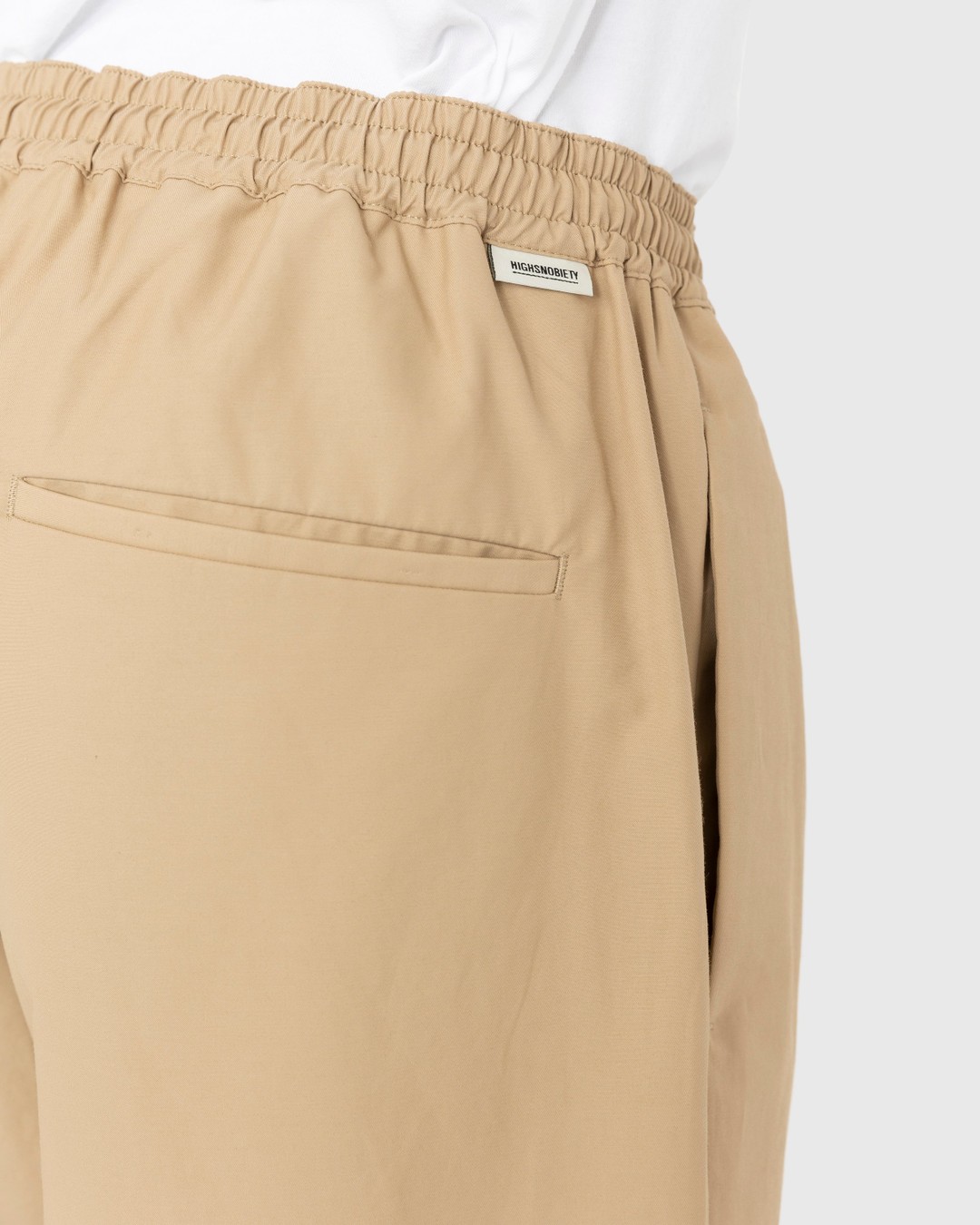 Highsnobiety – Cotton Nylon Elastic Pants Beige - Trousers - Beige - Image 5
