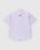 Classic Short-Sleeve Button-Down Shirt Lilac and White Stripe