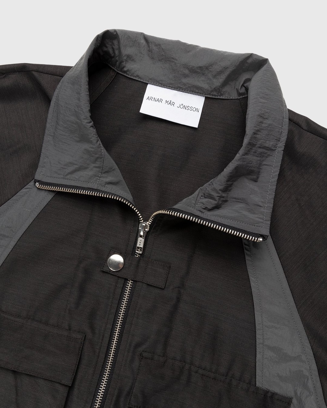 Arnar Mar Jonsson – Hraun Paneled Tracktop Charcoal - Outerwear - Brown - Image 5