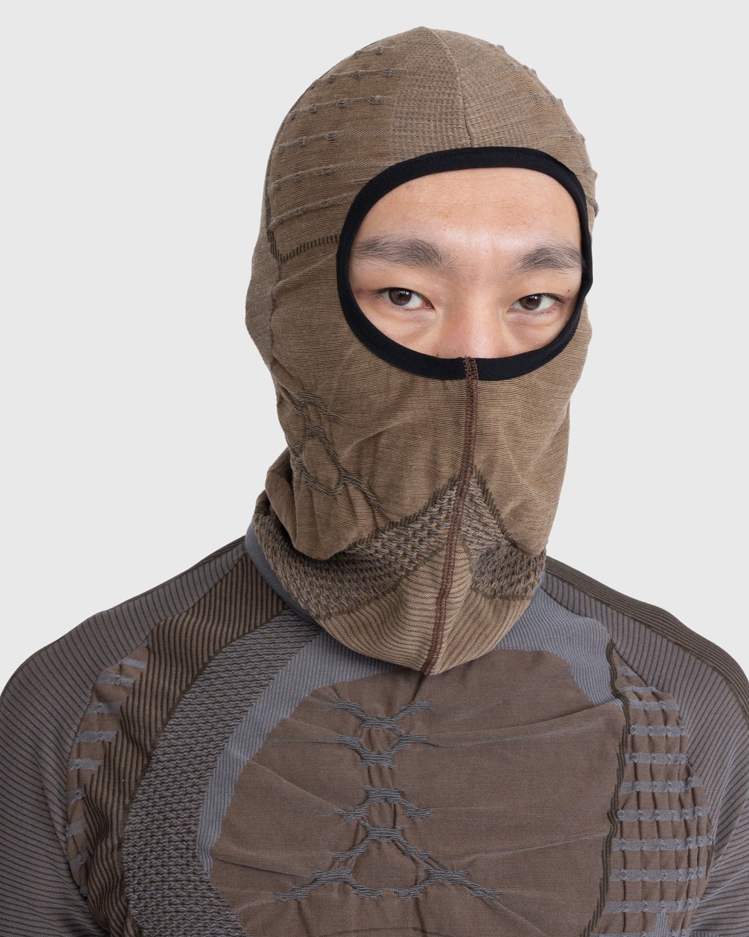ROA – Balaclava 3D Knit Grey/Brown - Hats - Brown - Image 2