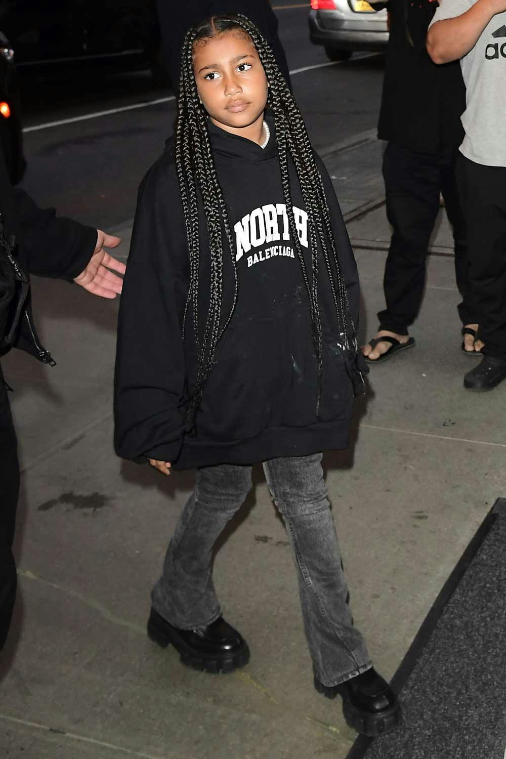 North West's Customized Balenciaga Hoodie, Prada 2022 Outfit
