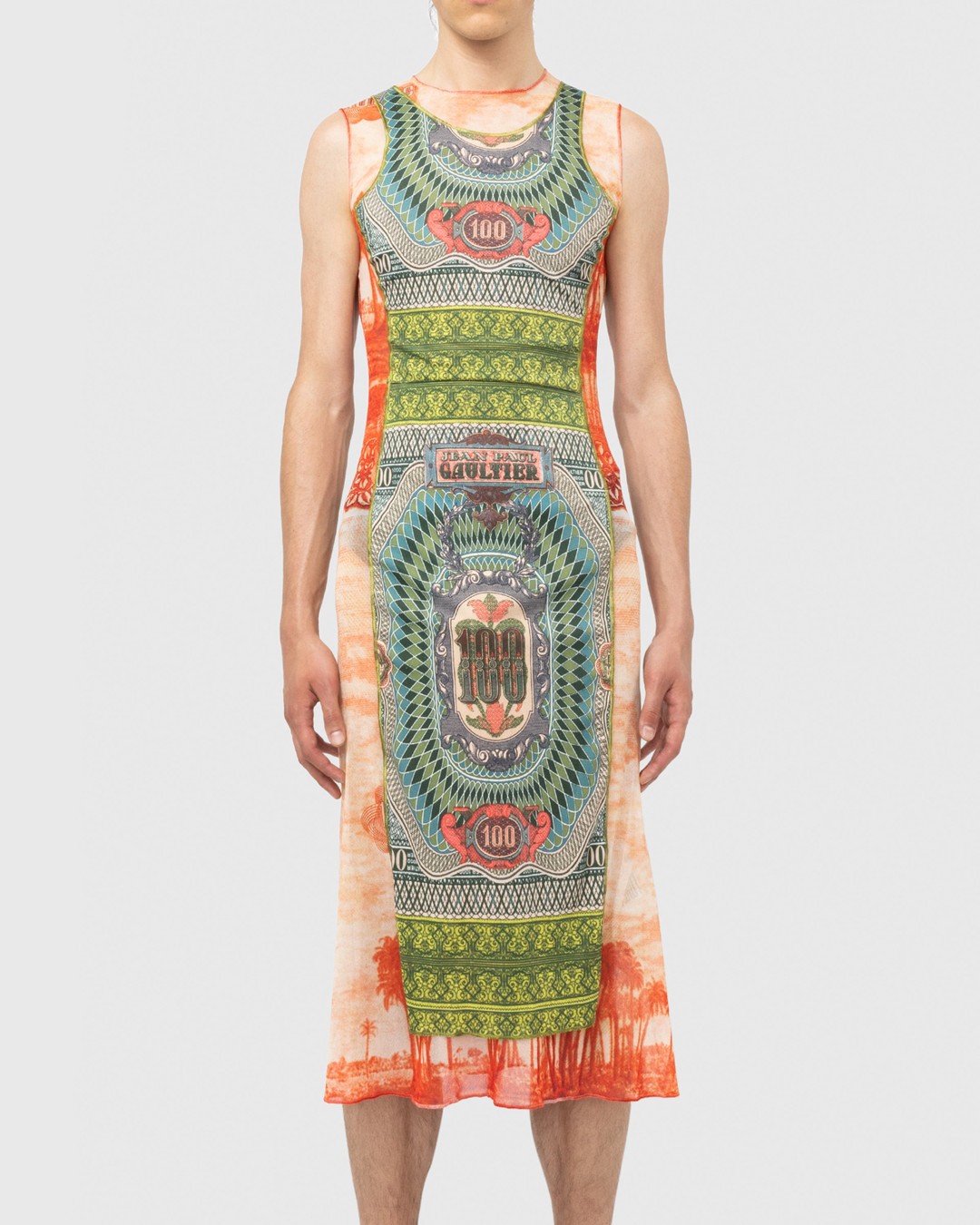 Jean Paul Gaultier – Banknote and Palm Tree Print Dress Multi - Maxi - Green - Image 2