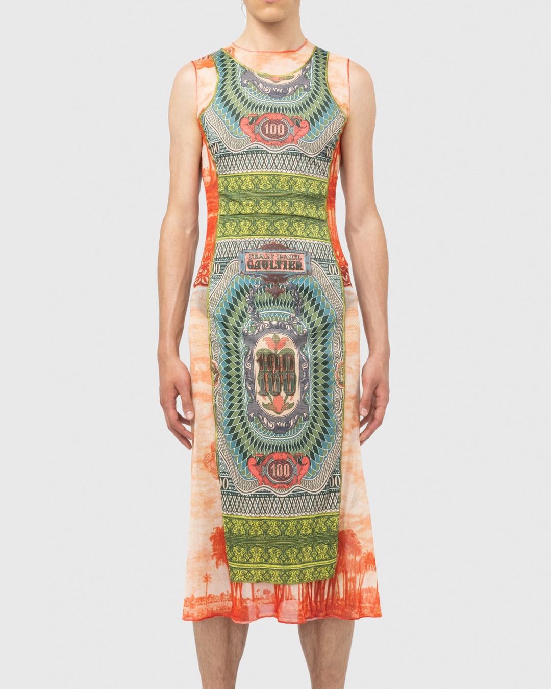 Jean Paul Gaultier – Banknote and Palm Tree Print Dress Multi - Dresses - Green - Image 2