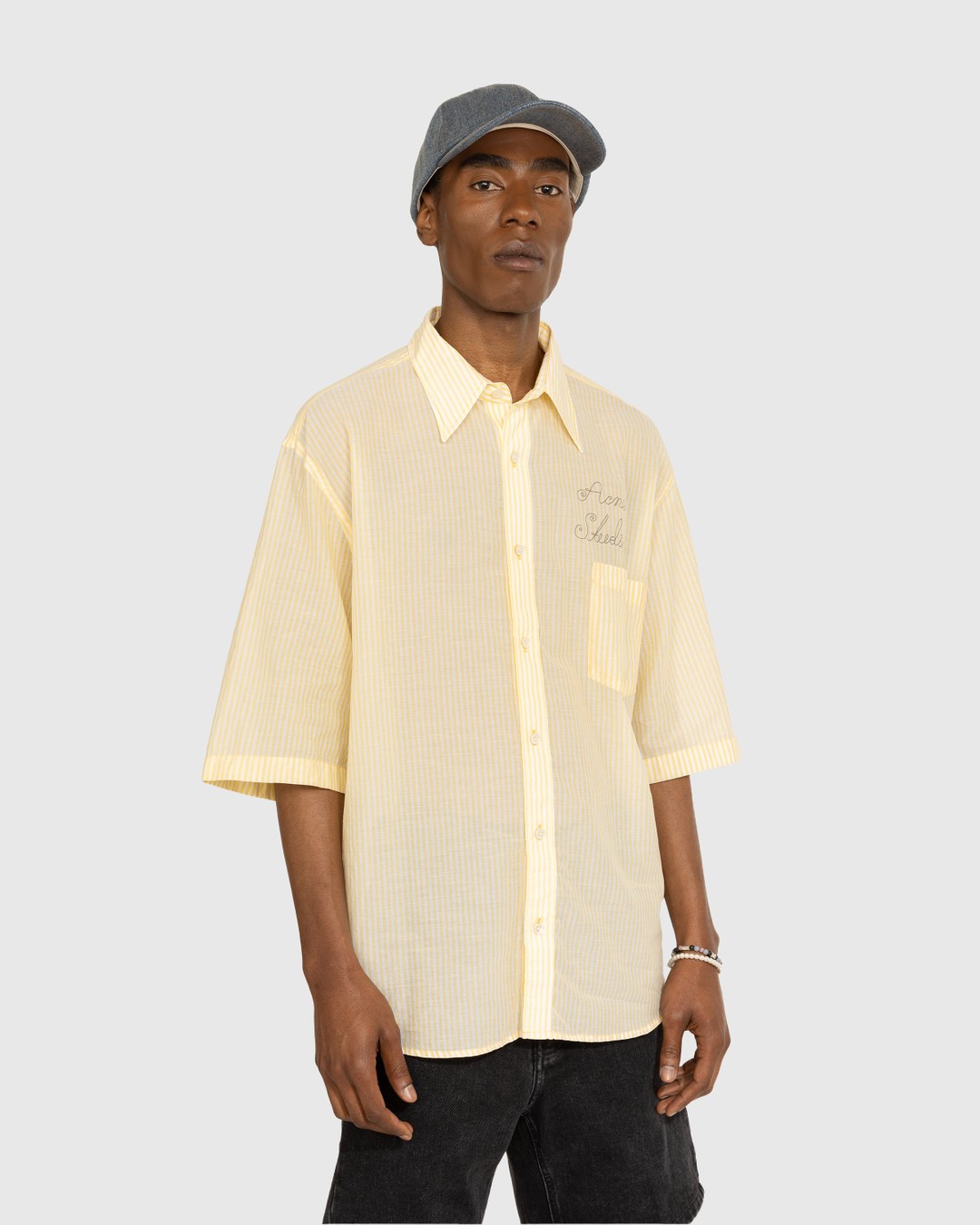 Acne Studios – Short Sleeve Button-Up Shirt Yellow - Shirts - Yellow - Image 2