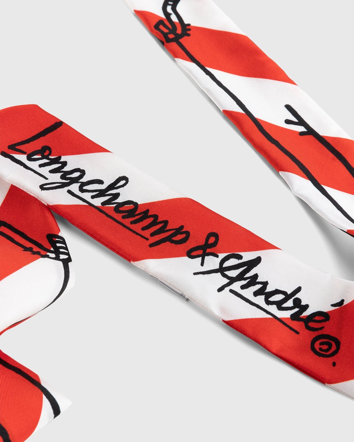 Longchamp x André Saraiva – Longchamp X André Silk Ribbon Red - Scarves - Red - Image 4