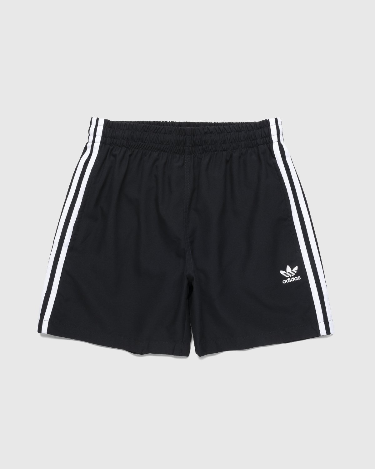 Adidas black shorts best sale with white stripes