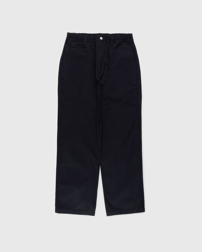 Reverse Piping Elastic Trouser Black