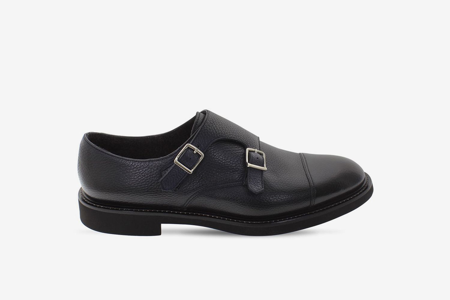 Double Buckle Leather Shoes
