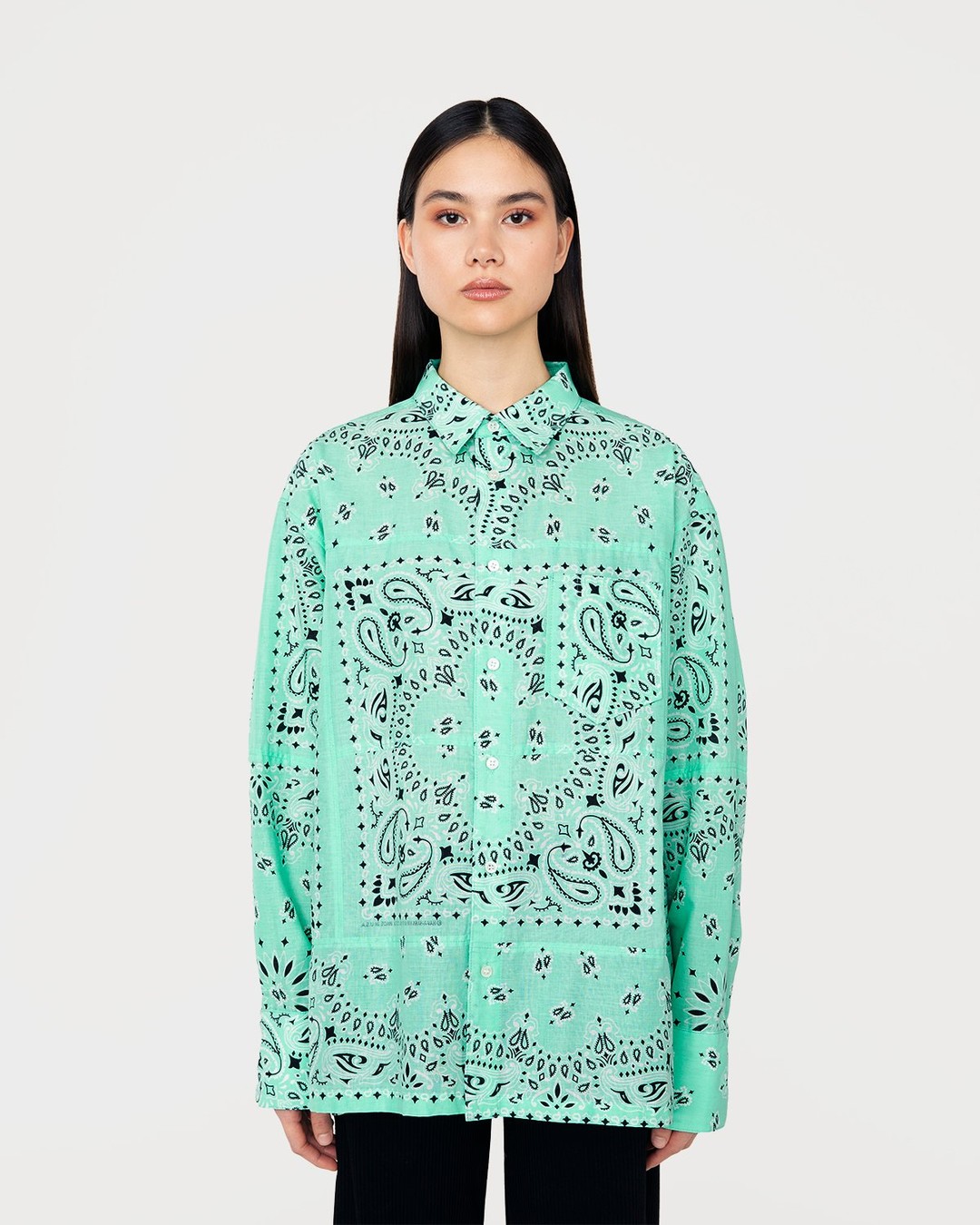 Miyagihidetaka – Bandana Shirt Mint - Shirts - Green - Image 4