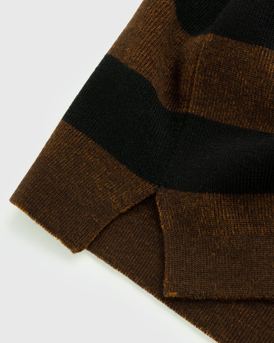 Kenzo – Striped Merino Wool Polo Dark Camel - Shirts - Brown - Image 3