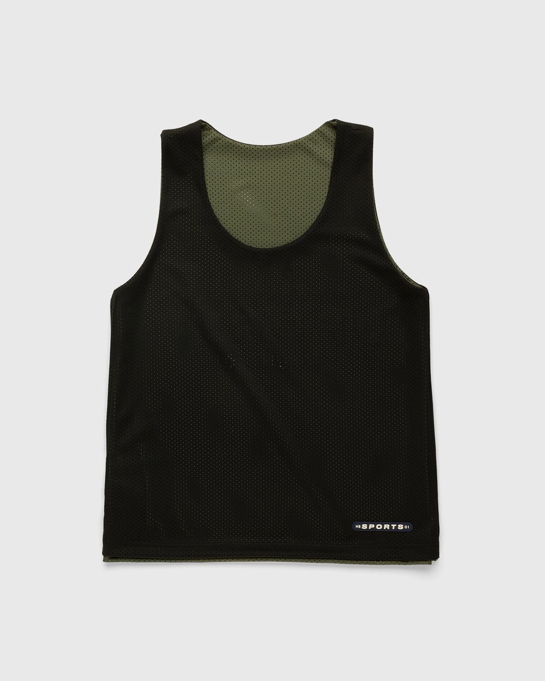 Highsnobiety – HS Sports Reversible Mesh Tank Top Black/Khaki - Tops - Green - Image 3