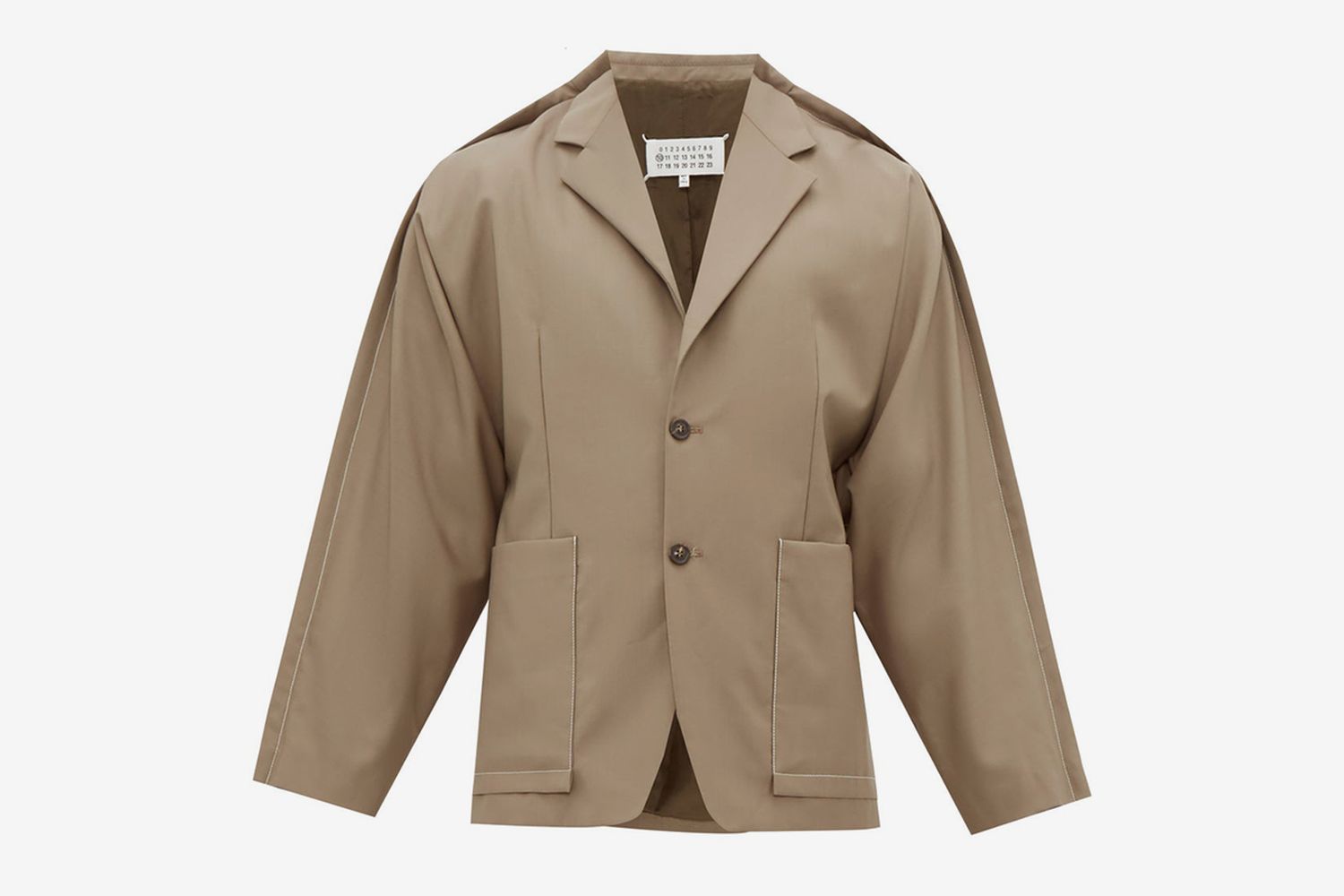 Exposed-Seam Wool-Blend Crepe Jacket