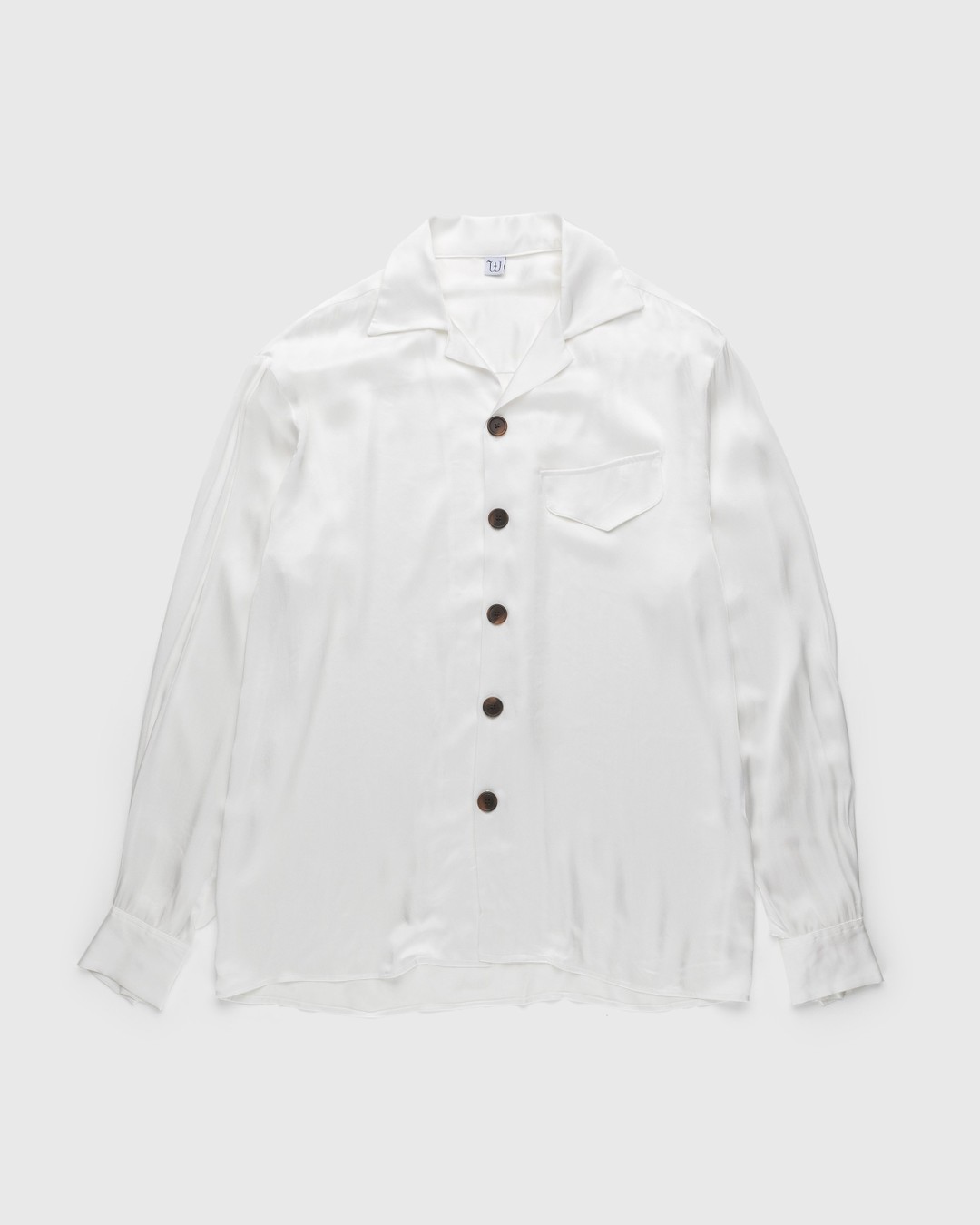 Winnie New York – Silk Pajama Shirt Ivory - Shirts - White - Image 1