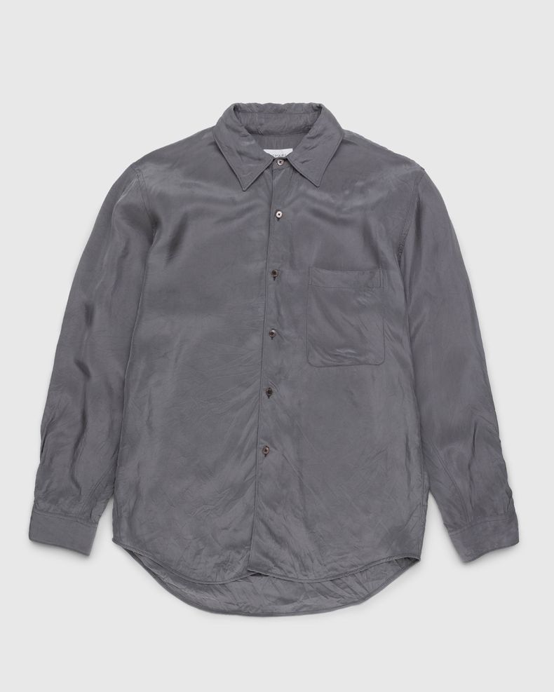 Lemaire – Crinkled Longsleeve Shirt Aluminum