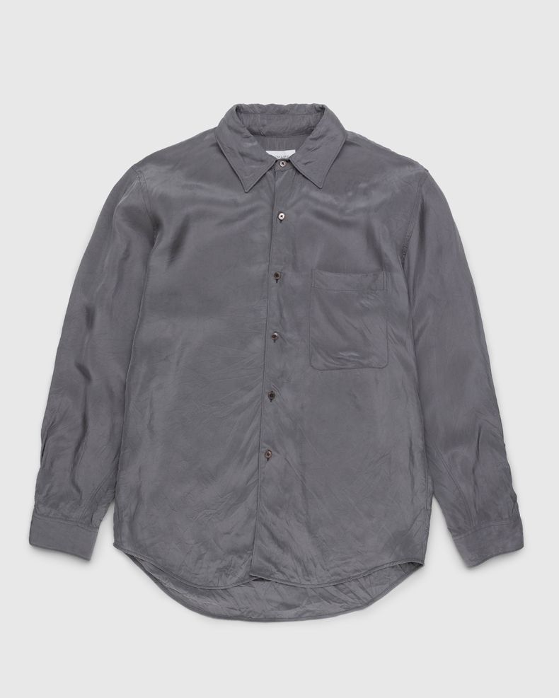 Crinkled Longsleeve Shirt Aluminum