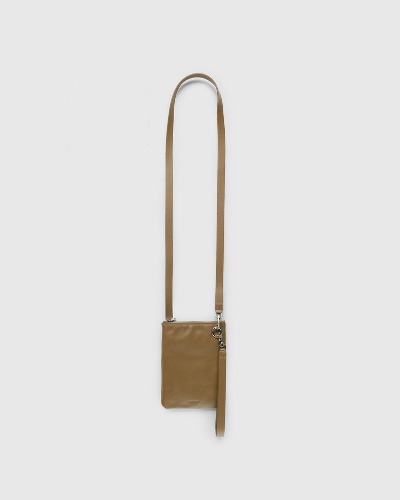 Jil Sander – Leather Pouch Necklace Brown