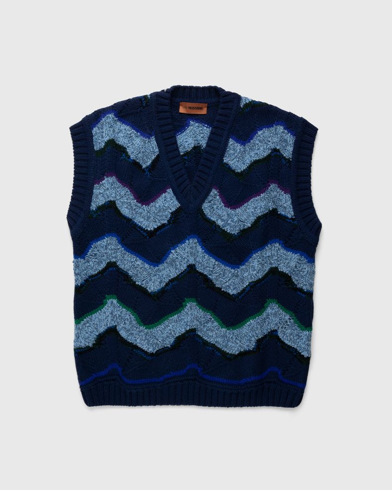 Missoni – Wavy Knit Vest Blue