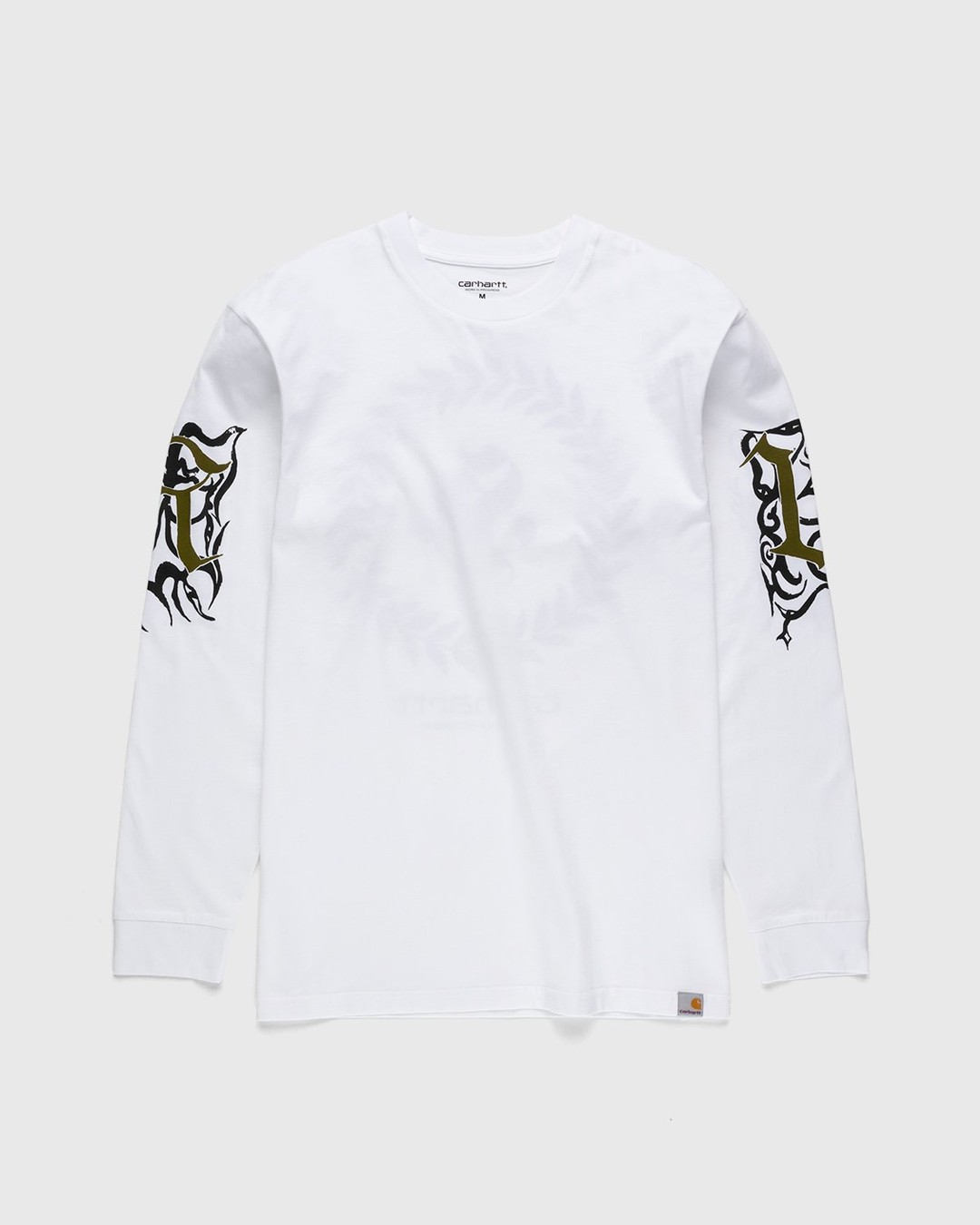 Carhartt WIP x Herrensauna – Logo Long Sleeve White Black Cypress - T-shirts - White - Image 2