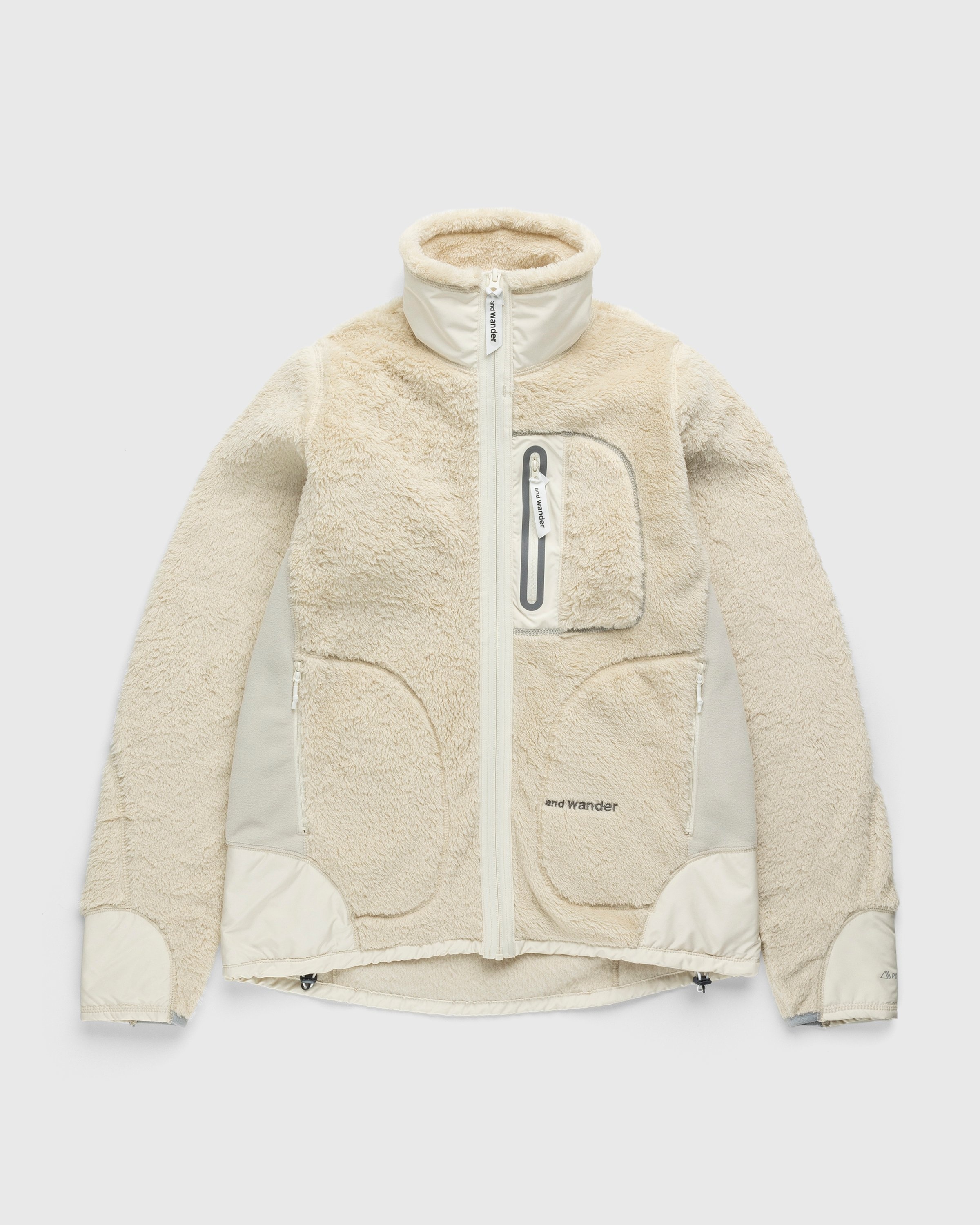 And Wander – High Loft Fleece Jacket Off White - Outerwear - Beige - Image 1