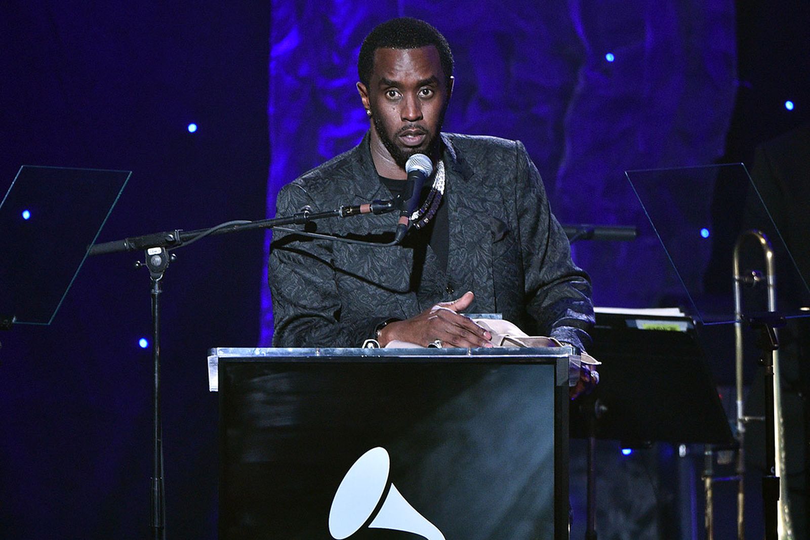 Sean "Diddy" Combs accepts Grammys' Salute to Industry Icons Award
