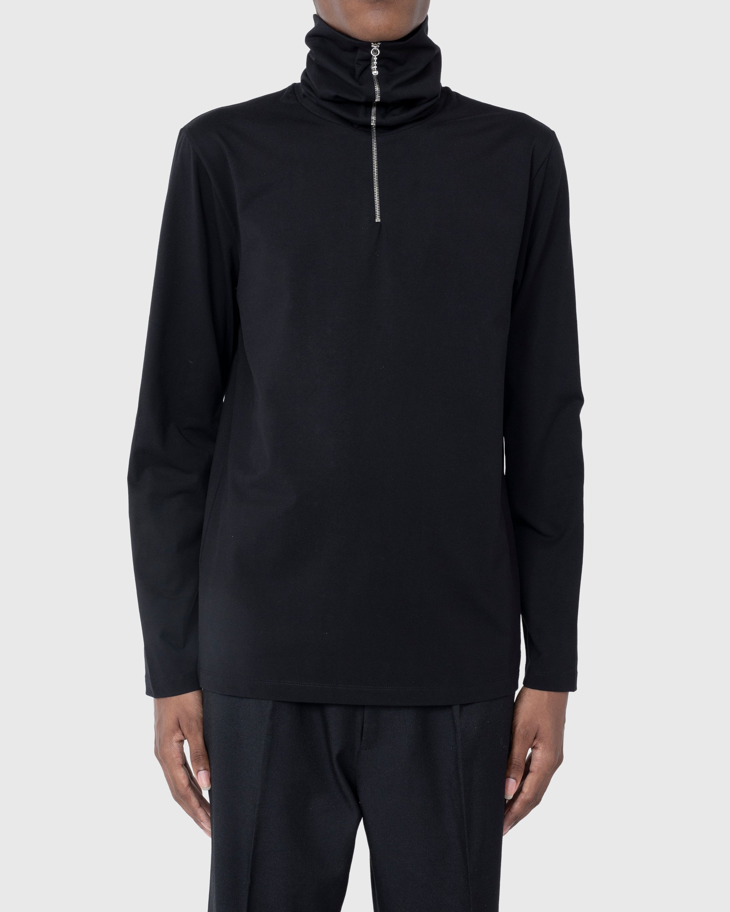 Jil Sander – Zip-Up Longsleeve Black - Longsleeves - Black - Image 5