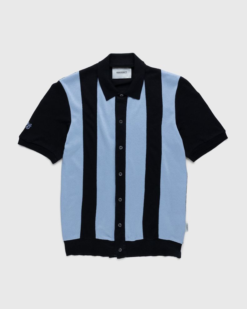 Highsnobiety – Knit Bowling Shirt Blue Black
