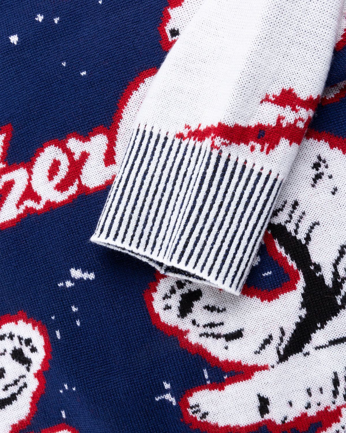 Bally – Switzerland Merino Wool Crewneck Navy/Bone - Knitwear - Blue - Image 4