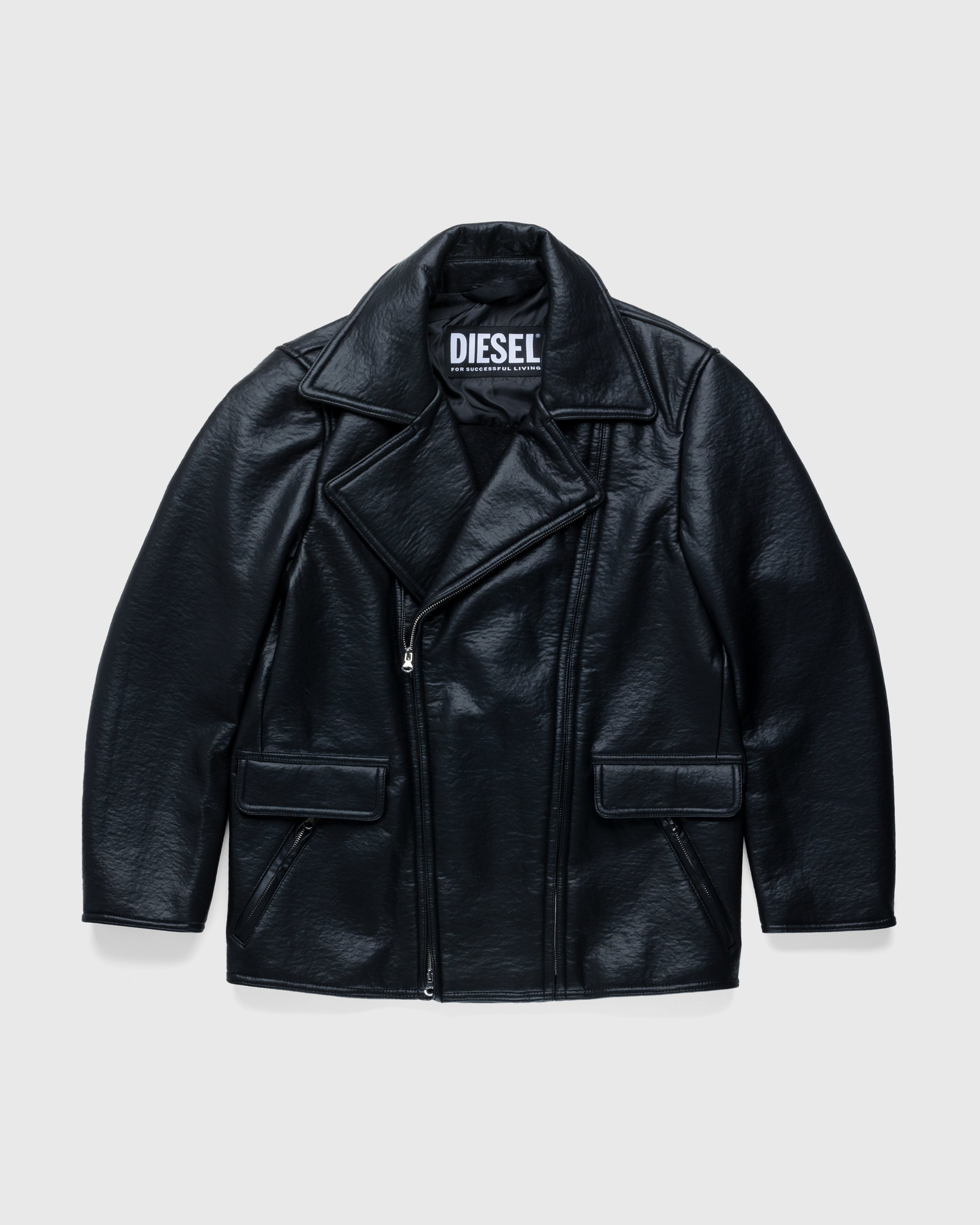 Diesel – Rego Biker Jacket Black - Leather Jackets - Black - Image 1