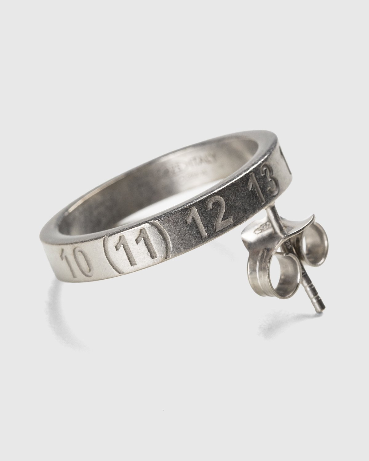 Maison Margiela – Number Logo Hoop Earring Silver - Jewelry - Silver - Image 3
