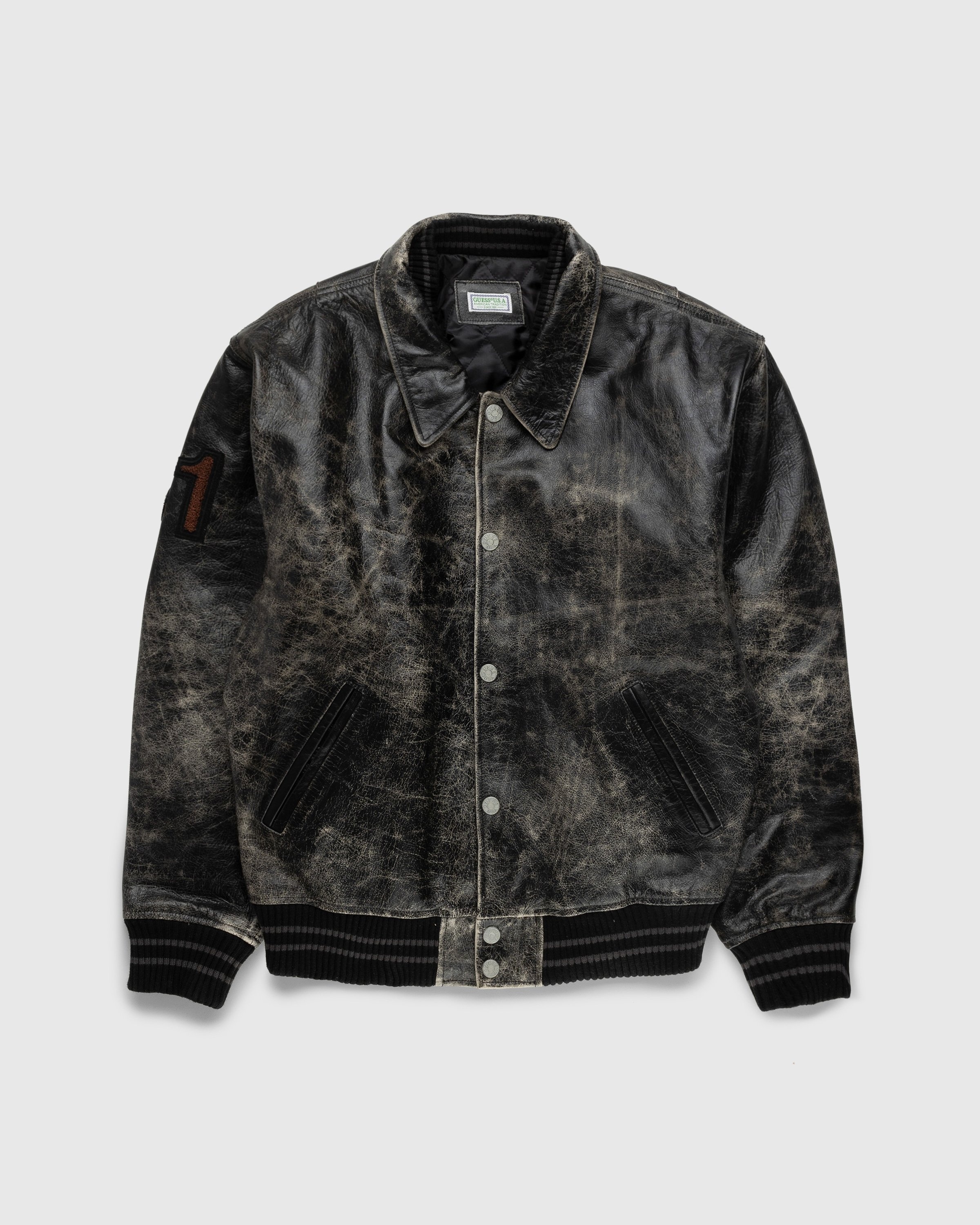 Guess leather bomber jacket new arrivals