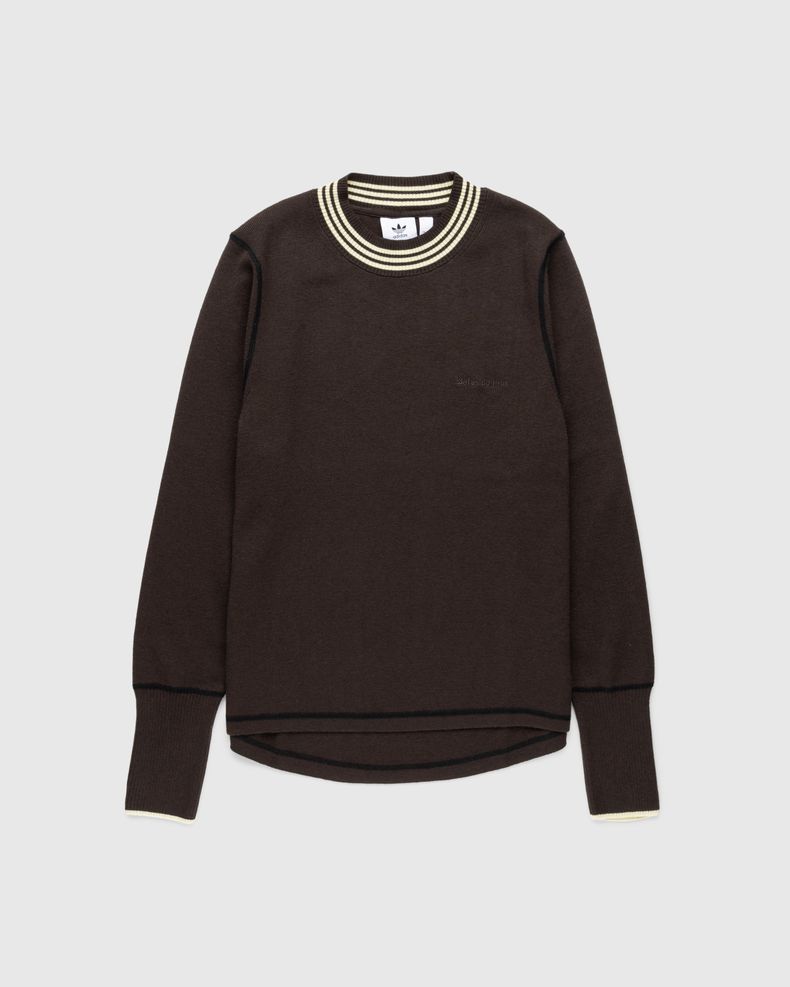 Knit Long-Sleeve Top Dark Brown
