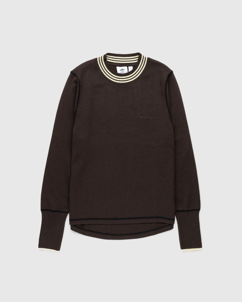 Knit Long-Sleeve Top Dark Brown