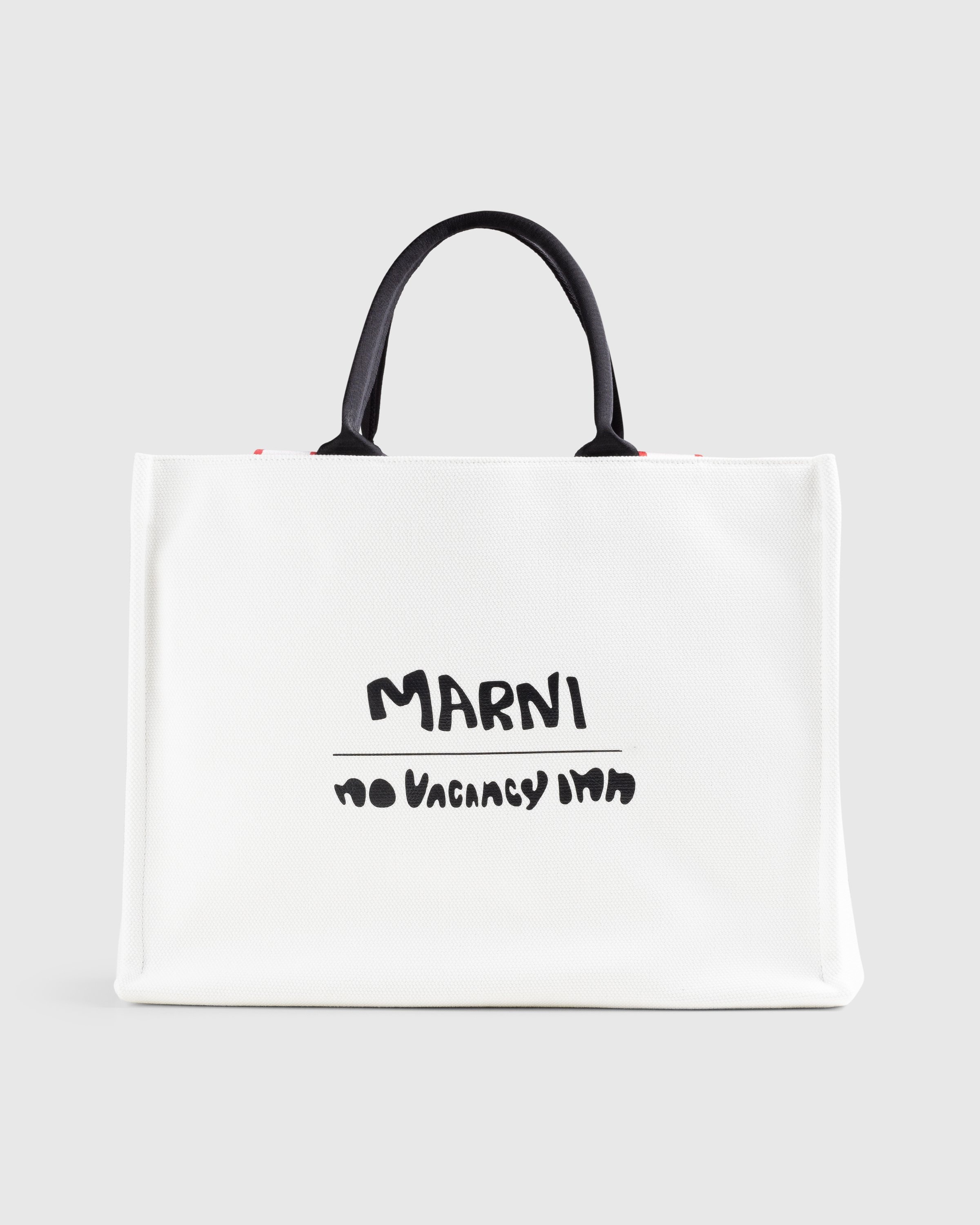 Marni x No Vacancy Inn – Bey Tote Bag Shell/Black - Bags - White - Image 1