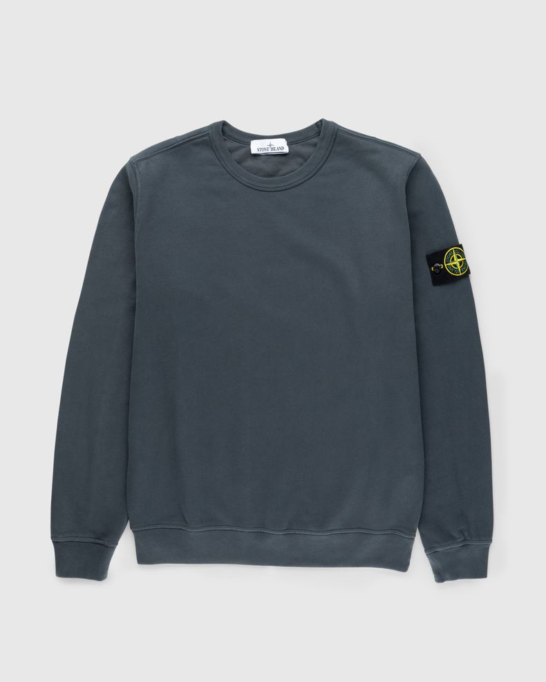 Garment-Dyed Brushed Fleece Crewneck Lead Grey
