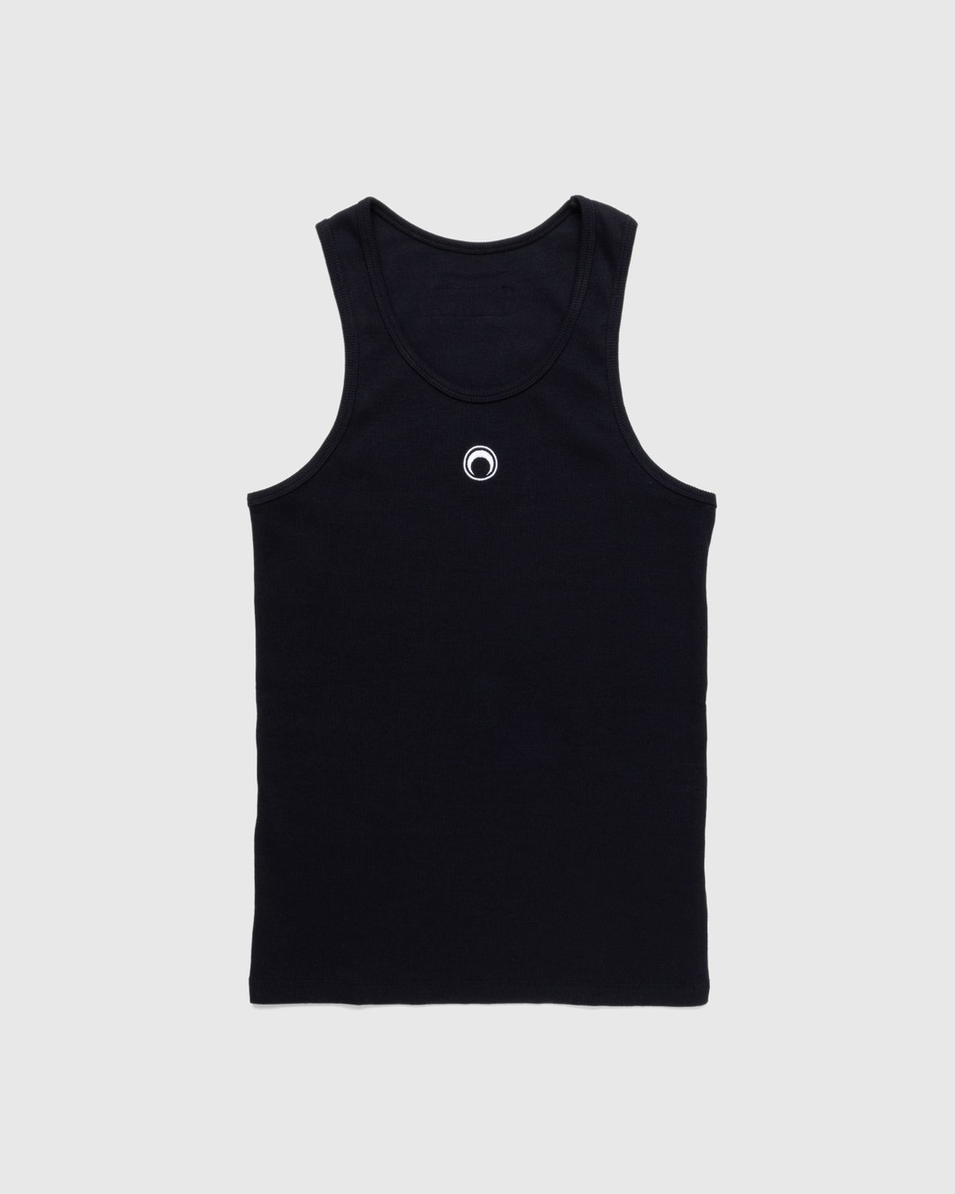 Marine Serre – Organic Cotton Fitted Tank Top Black - Tops - Black - Image 1