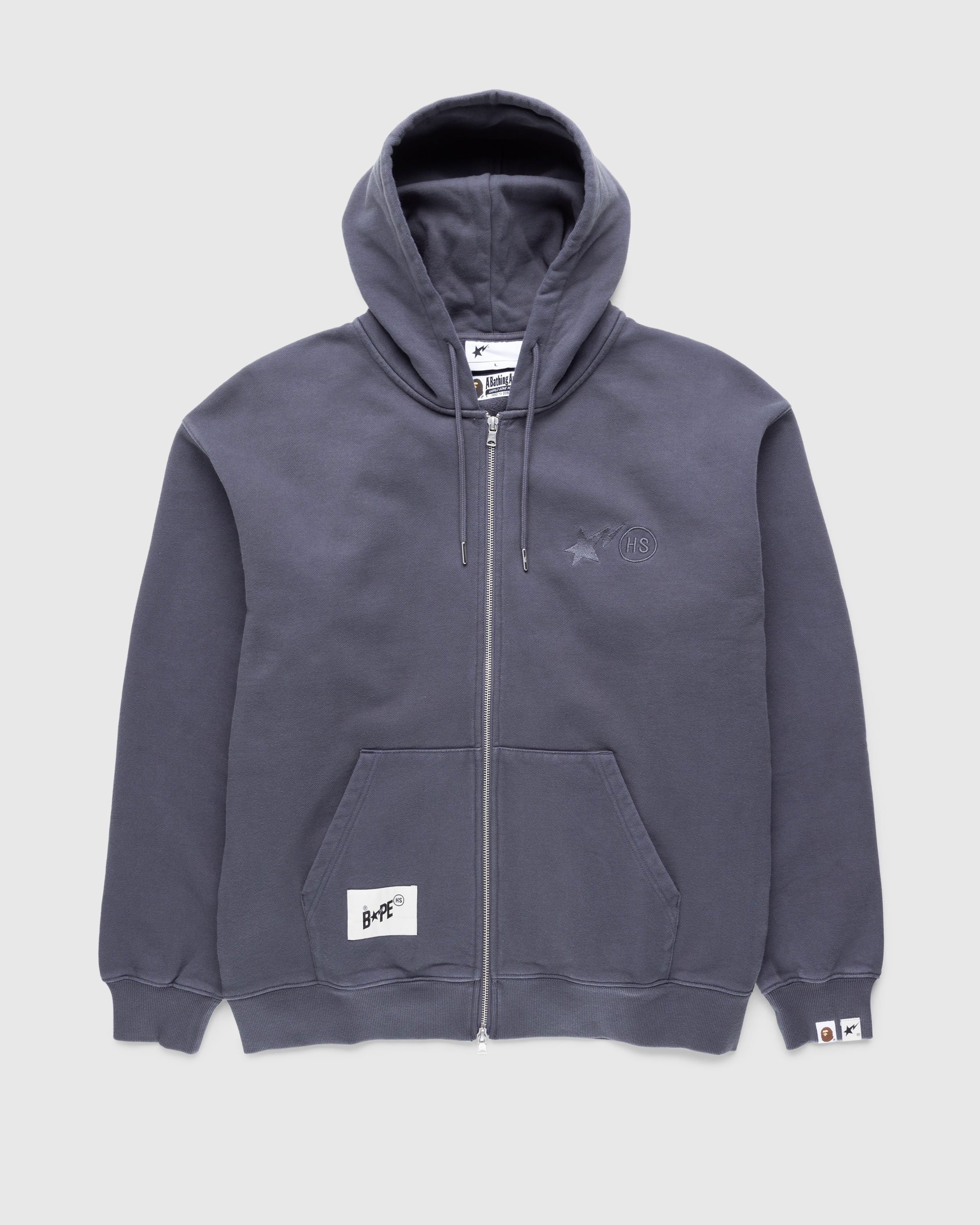 BAPE x Highsnobiety – Heavy Washed Zip Hoodie Charcoal | Highsnobiety Shop