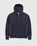 Contrast Stitch Zip Fleece Hoodie Navy