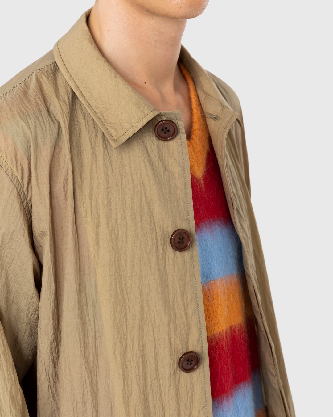 Highsnobiety – Crinkle Nylon Mac Camel - Outerwear - Beige - Image 7