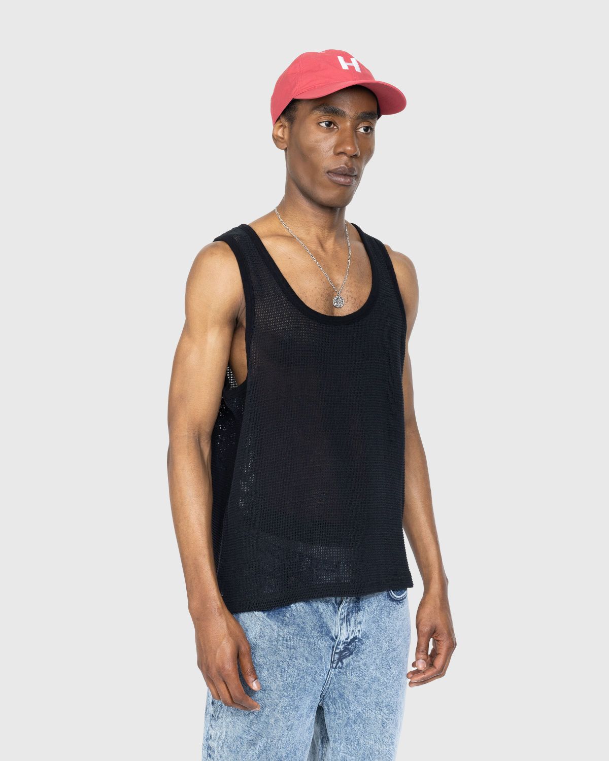 Highsnobiety – Cotton Mesh Knit Tank Top Black - Tops - Black - Image 3