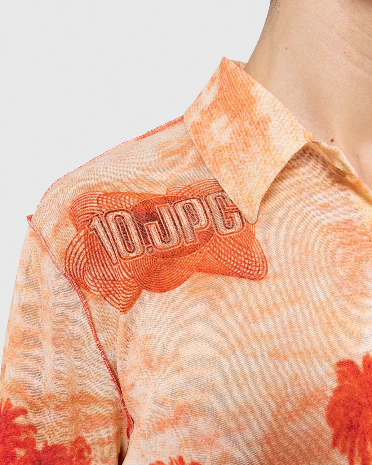 Jean Paul Gaultier – Palm Tree Summer Shirt Ecru/Red - Shirts - Red - Image 4