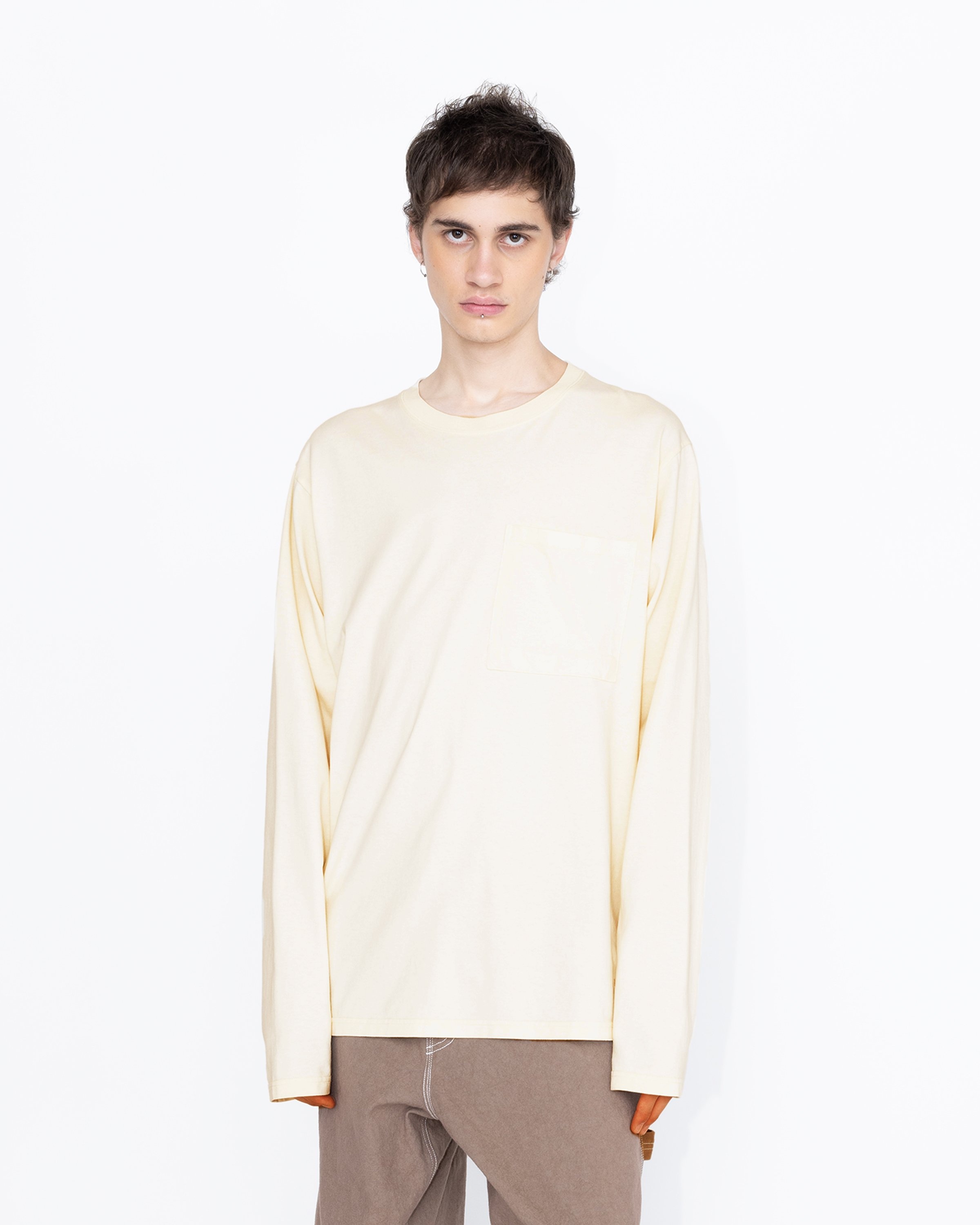 Highsnobiety HS05 – Pigment Dyed Boxy Long Sleeves Jersey Natural - Longsleeves - Beige - Image 3