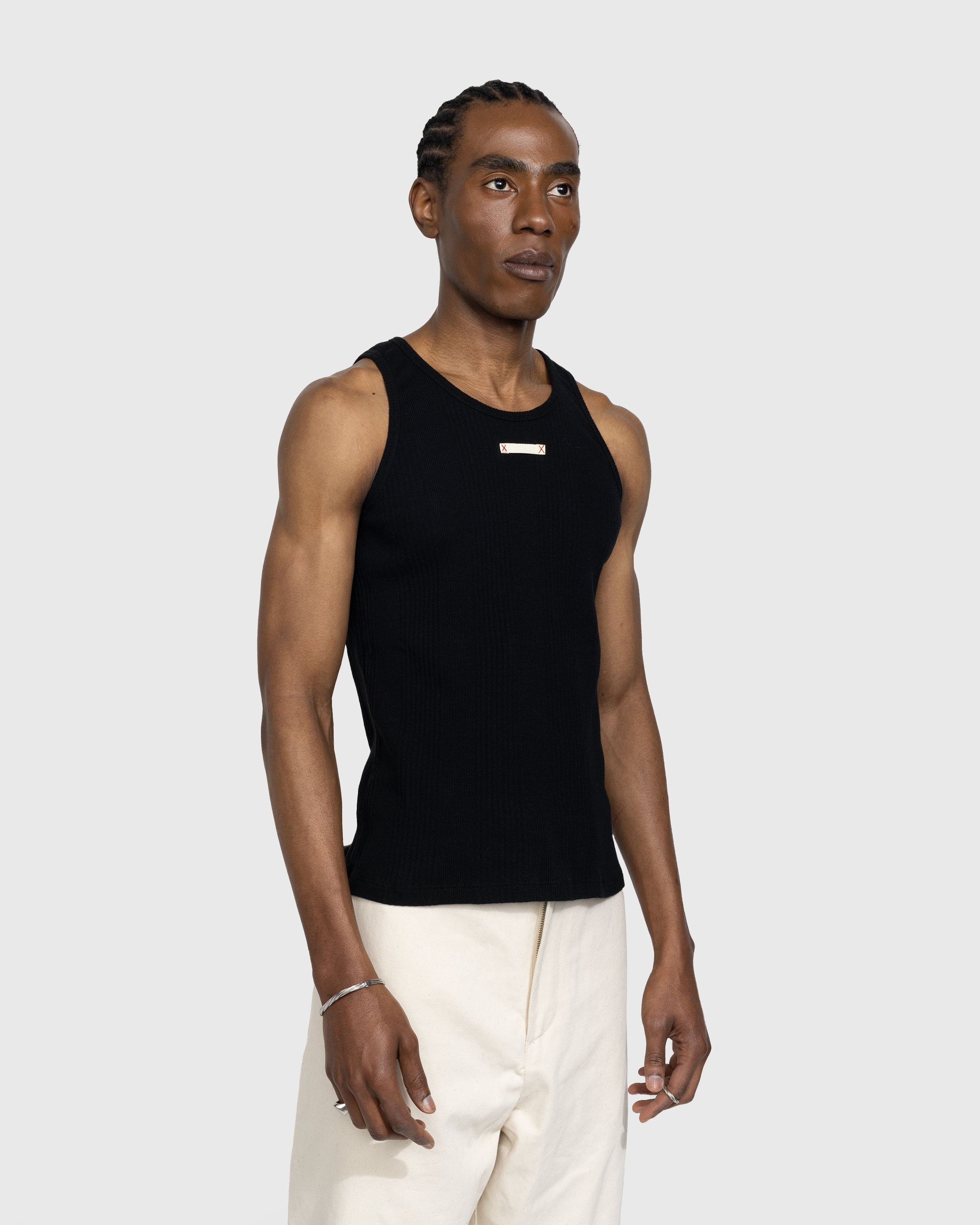 Maison Margiela – Rib Tank Top Black - Men Tops - Black - Image 4