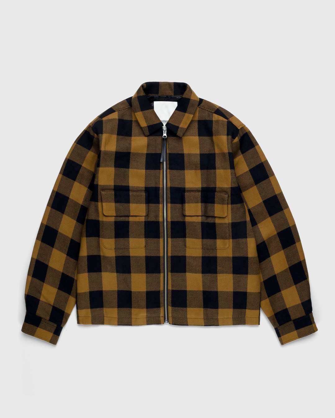 Highsnobiety – Buffalo Check Zip Shirt Brown - Shirts - Brown - Image 1