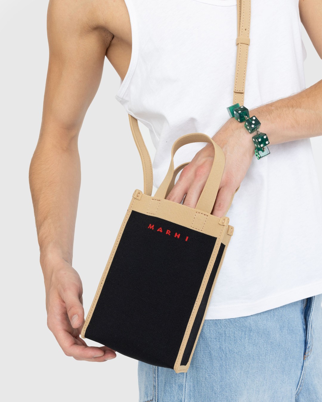 Marni – Crossbody Bag Black/Silk White/Red - Bags - Black - Image 3