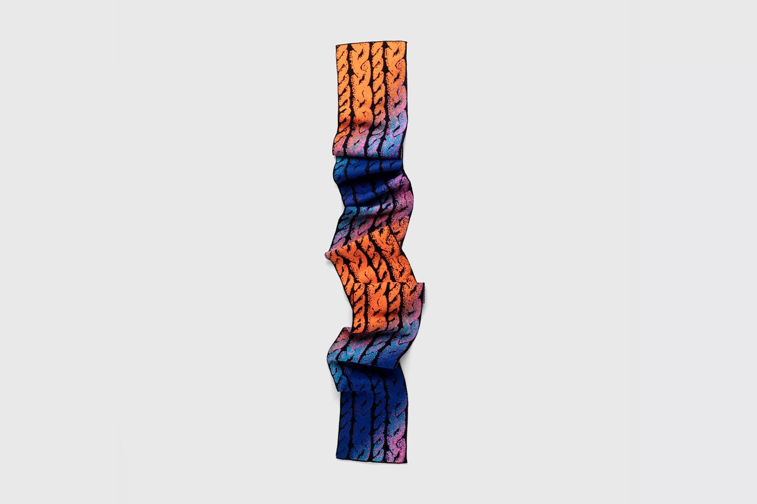 Merino Cable Rainbow Scarf