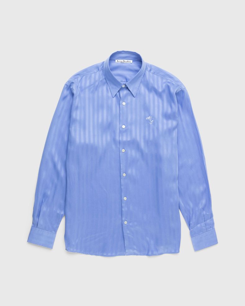 Stripe Button-Up Shirt Blue