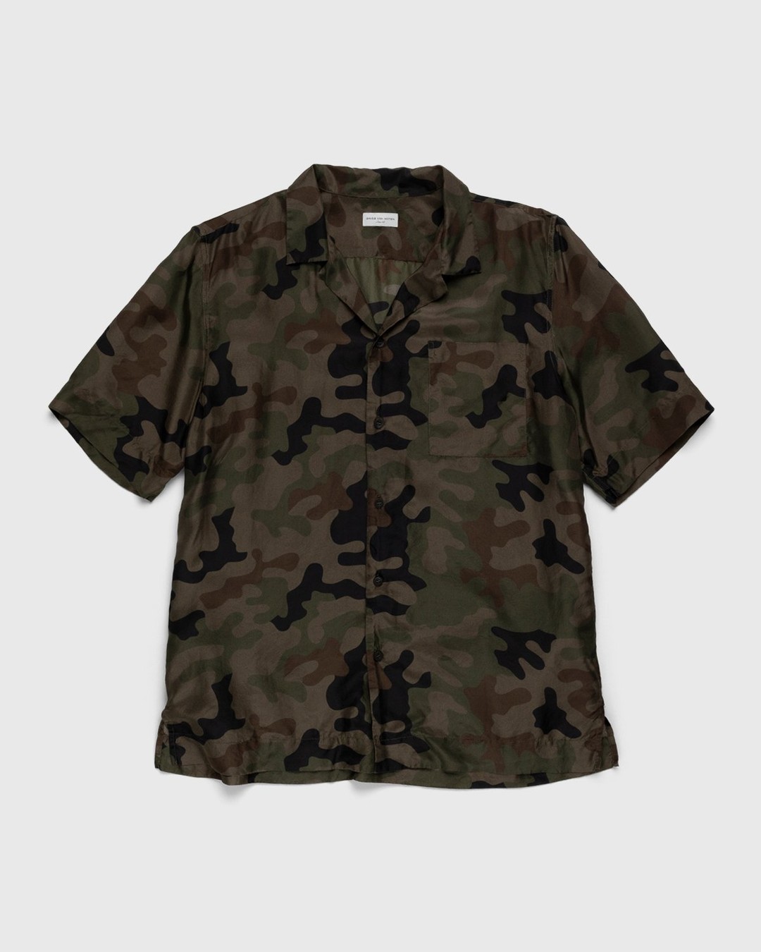 Dries van Noten – Carltone Silk Shirt Camouflage - Shirts - Brown - Image 1