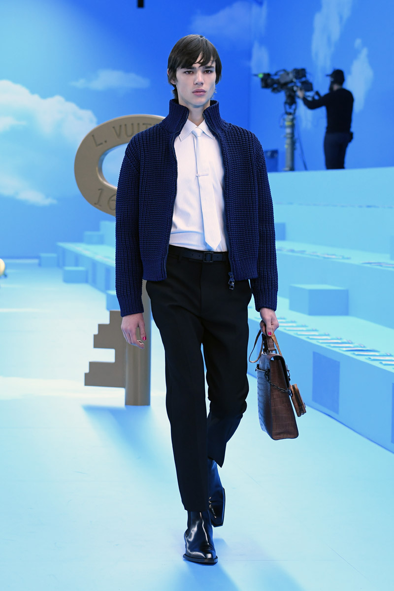 PARIS, FRANCE - JANUARY 16: A model walks the runway during the Louis Vuitton Menswear Fall/Winter 2020-2021 show as part of Paris Fashion Week on January 16, 2020 in Paris, France. (Photo by Pascal Le Segretain/Getty Images)