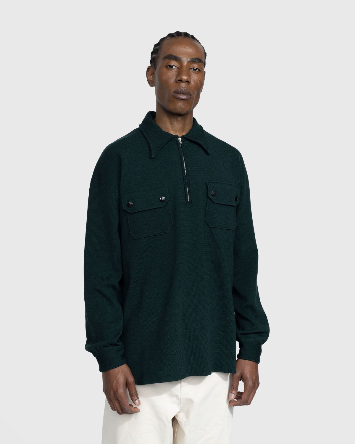 Maison Margiela – Longsleeve Polo Shirt Green - Shirts - Green - Image 2