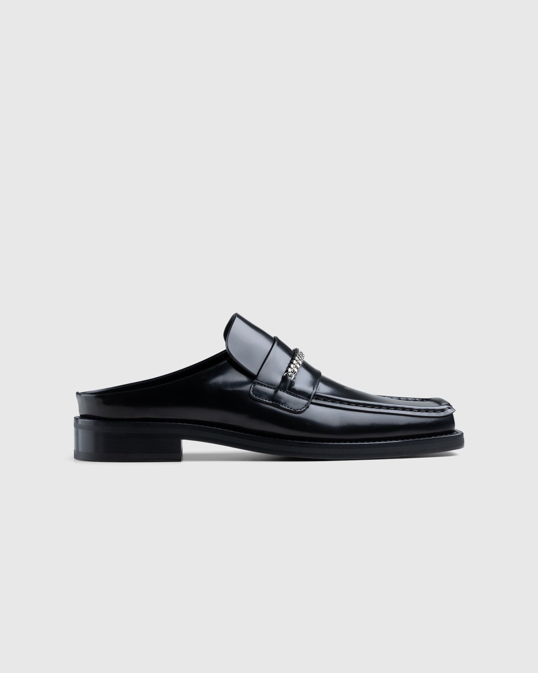 Martine Rose – Square Toe Mule Black High Shine - Shoes - Black - Image 1